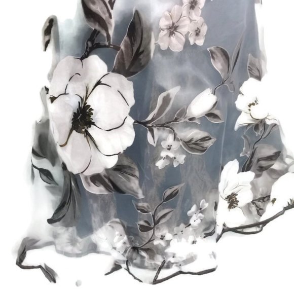 New! Grey scale floral dress XL - Picture 2 of 6